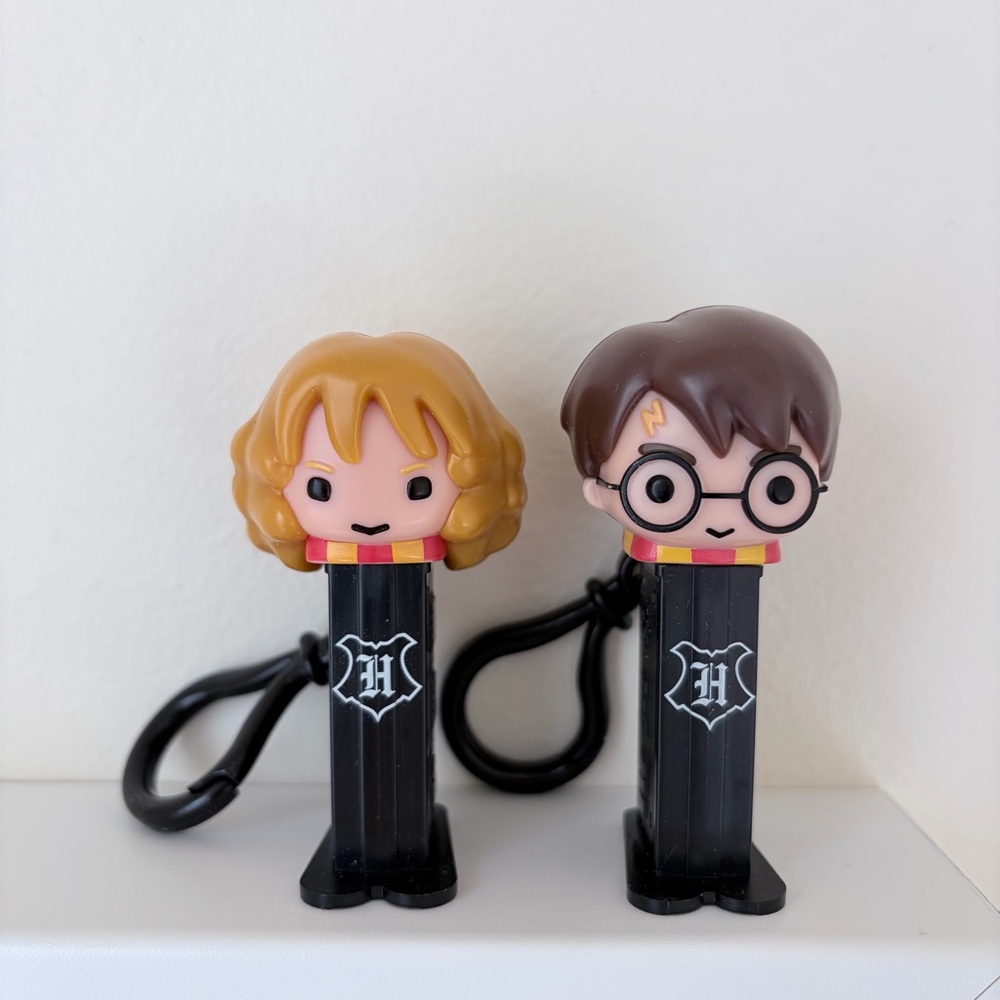 Harry Potter and Hermione Pez Candy Dispensers keychain bag charm clips